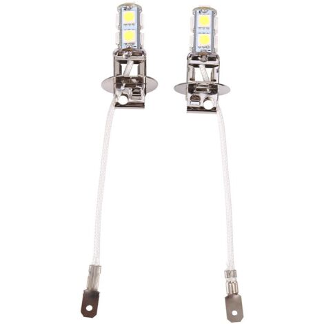 Eosnow 2x Ampoules LED H3 5050 Blanc Froid 6500K - 9 SMD - Pour Feux de Brouillard Auto 12V - Facile à Installer