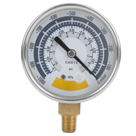 Eosnow – Manomètre chauffage central 0-14 psi – Acier inoxydable 304 – Connecteur NPT 1/8 pouces – Lecture facile des valeurs de pression - 0-14psi