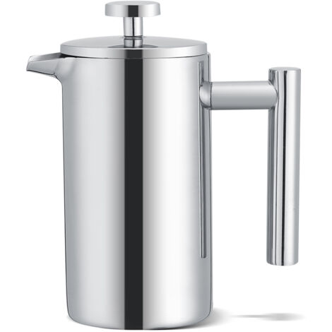 Eosnow – Cafetière à piston 350 ml en acier inoxydable – Double paroi isolante – Filtre de précision – Poignée au toucher froid