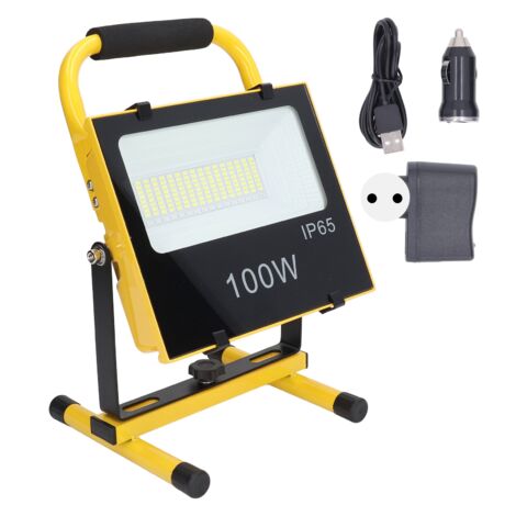 Eosnow – Projecteur portatif 100W 9000LM 6500K – Étanche IP65 pour chantiers et garages – Rechargeable avec batterie lithium 10000mAh - AC100