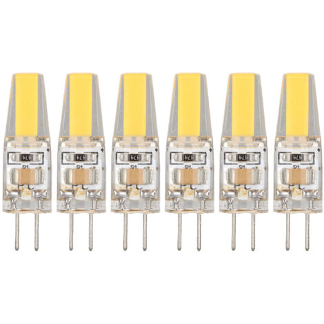 Eosnow 6 pièces 6W 500LM G4 ampoule LED COB Gel de silice lampe à économie d'énergie ampoule pour plafonnier applique lampe de Table 220V blanc chaud