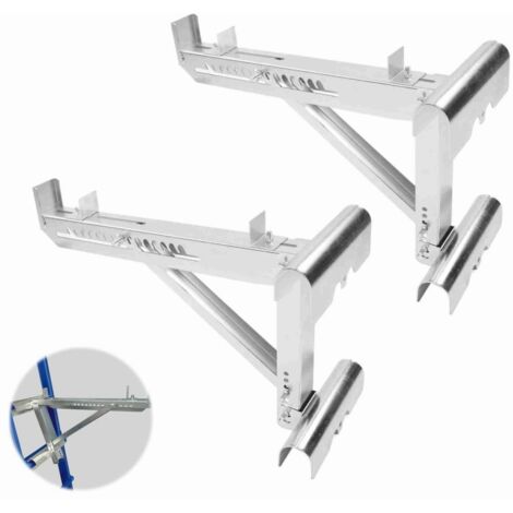 Eosnow – Cric d'échelle réglable 2 pièces – Acier allié – Support jusqu'à 120 kg – Ajustement facile pour échelles circulaires et en D