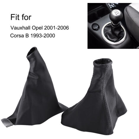 Eosnow Guêtre de levier de changement de vitesse de voiture, couvercle anti-poussière en cuir PU pour Vauxhall Opel 01-06 Corsa B 93-00 (1/5)