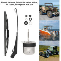 ANBOO Moteur Essuie-Glace Universel 12V + Bras & Lame – Tracteur, Camping-Car, Bateau, Jeep Willys