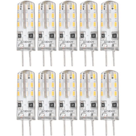 Eosnow 10 Stück G4 LED-Lampen mit Bi-Stiftsockel, Silikon, warmwei 3000 K, 1,5 W, AC220 V, 110 lm, Ersatz für Landschaftslampen