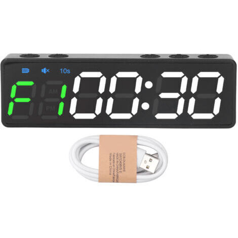 Eosnow Fitnessstudio -Timer tragbarer Trainingsintervall Fitness Uhr Großes Digital -Display mit integriertem Magnet Grün und Weiß (1/5)