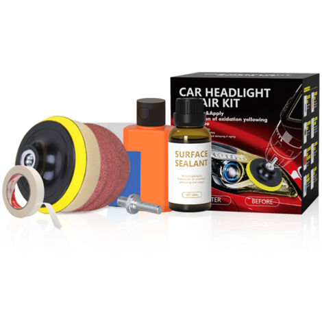Kit di restauro con disco lucidante per fari auto