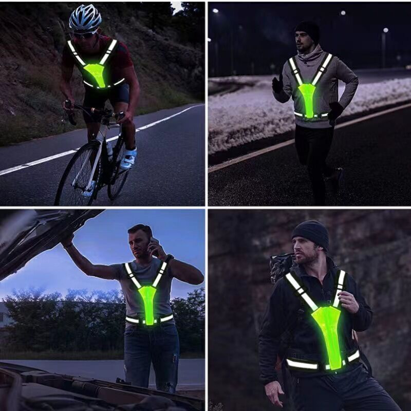 Gilet LED Réfléchissant Rechargeable USB – Sécurité Running Enfant – Lumières Colorées
