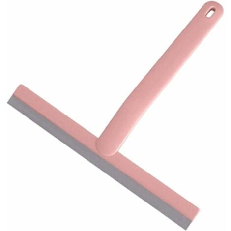 Raclette De Douche,Raclette Salle De Bain En SiliCône Avec Long Manche,Équipement Outil De Nettoyage De Vitres Universelle Murale,Non Marquant Pour Miroir Voiture Verre Fenêtre Sol Carrelage (Rose)-Fe (1/4)