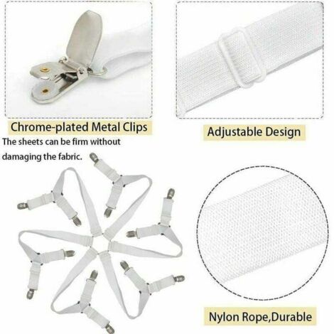 StyBtt Attache Drap Housse, 8 pièces Bloque Drap Housse, Bloque Drap Housse, Bloc Drap Housse, Tendeur Drap Housse, Maintien Drap Housse avec fixateur d' angle de Couette (Blanc StyBtt Attache Drap Housse, 8 pièces Bloque Drap Housse, Bloque Drap Housse, Bloc Drap Housse, Tendeur Drap Housse, Maintien Drap Housse avec fixateur d' angle de Couette (Blanc