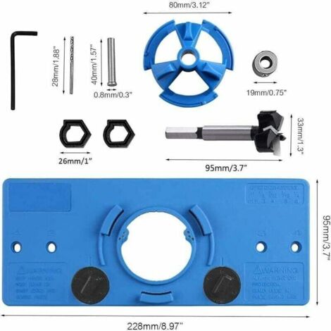 Kit Gabarit De Charnière De Porte Polyvalent - Modèle Réglable Pour Routeur