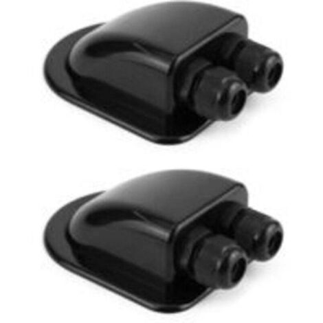 2PCS Passe-Toit IP68 Presse-étoupe Solaire étanche boîtier d'entrée de câble Double résistant aux intempéries, Caravane et Bateau Passe câble en ABS, le noir (1/4)