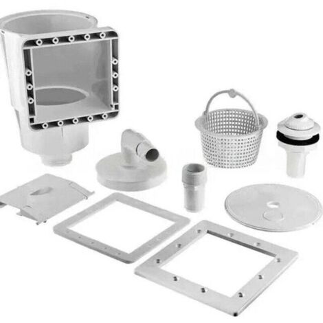 Kit Écumeur de Surface et Buse d'entrée pour Piscine – Skimmer intégré – avec Grand Panier pour Aspiration et Récupération des saletés (1/4)