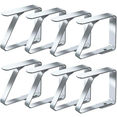 Lot de 8 pinces à nappe en acier inoxydable antidérapantes (4 cm x 8 pièces) (1/4)