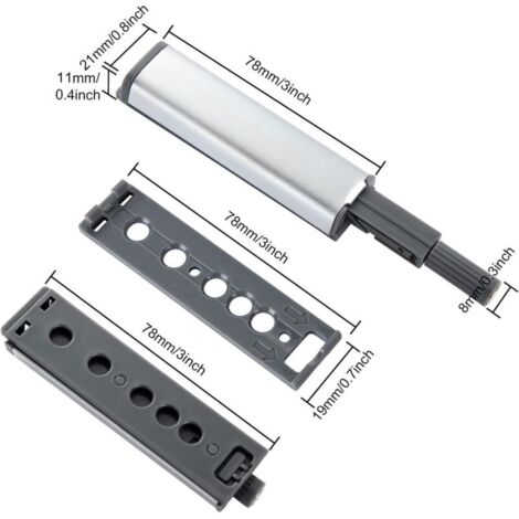 Lot De 4 Loquets à Ressort Poussoir – Ouverture Par Pression Pour Placards Et Meubles