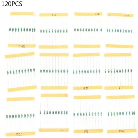 Bague d'Inductance de Couleur 120PCS 1/4W 1UH - Inductance Standard de 1MH 12 pour pièce Électronique (1/4)