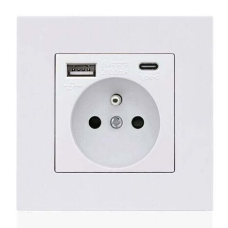 Panneau de prises françaises Type-c+USB16A Type 86, nombre de prises : 2 trous, nom (1/4)