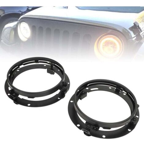 Lot de 2 anneaux de phare ronds de 7 pouces, support de montage de phare, anneau de retenue pour Wrangler (1/4)