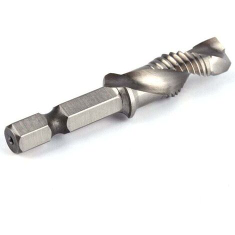 Foret Taraudeur M10, Foret à Queue Hexagonale 1/4" HSS Pour Tarauder Dans Le Bois, Le Plastique Et L'aluminium, Foret Combiné M10 Et Mèche De Taraud (1/4)