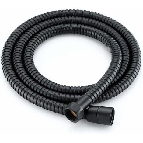 Tuyau de Douche Acier inoxydable Flexible de Douche 1.5 mètres Anti-Torsion pour Douche à Main, Douche de Tête, Noir (1/4)