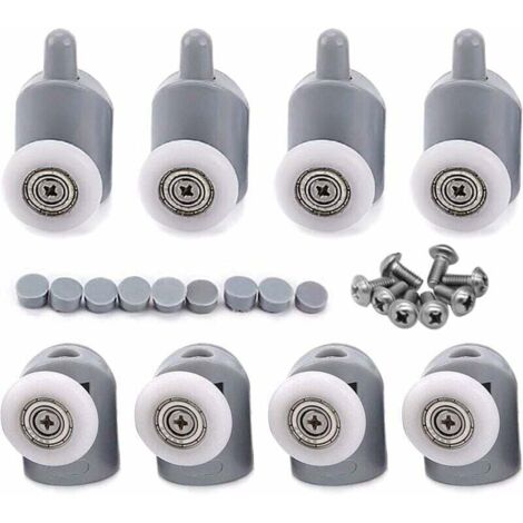 Candyse 23mm 8 Pcs Galet Rouleau Roulette Roue pour Porte de Douche, Roulettes Coulissantes Porte Salle de Bain (1/4)