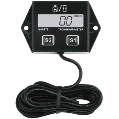 Digital Compteur Heure Tachymètre,Batterie Remplaçable RPM Mètre Pour Scooter Pelouse Tracteur Dirt Bike Générateur Tronçonneuse Hors-bord Moteur Motoneige Nettoyeur Haute Pression-ZSB-02 (1/4)