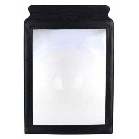 Loupe de lecture A4 pour personnes âgées, portable, surface souple, bordure noire, PVC, 3x. (1/4)