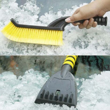 Grattoir Pare-Brise Voiture 2-en-1 Avec Brosse à Neige Amovible - Outil Dégivrage Hiver