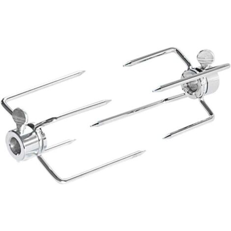 Wiltec 2x Fourches à viande pour Broches Ø 5-11 mm Acier chromé Fourchettes Tourne