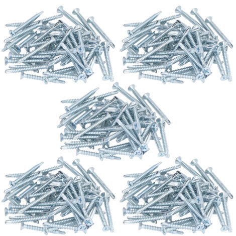 250 vis autoperceuses à tête fraisée cruciforme en acier au carbone zingué M4,2 x 38 (1/5)
