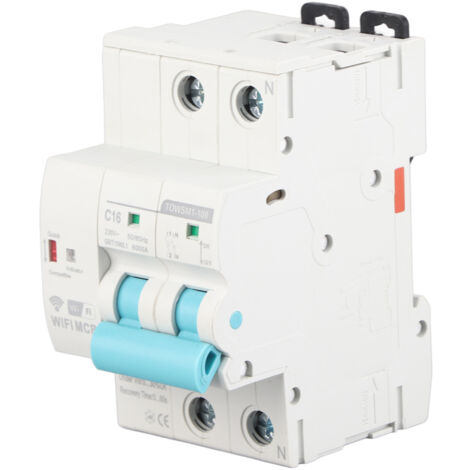 Disjoncteur WiFi intelligent 2P pour montage sur rail DIN, 230 V CA, pour usage domestique ou industriel TOWSM1-100 (1/5)