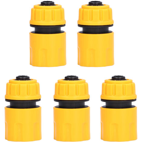 Kit de 5 adaptateurs de tuyau d'arrosage, raccords de tuyau ABS 3/4 po à connexion rapide pour jardin (1/5)