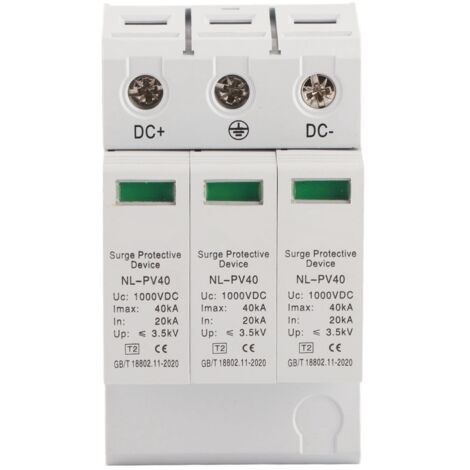 Dispositif de protection contre les surtensions 20-40 kA triphasé 1000 V pour systèmes photovoltaïques (PV) (1/5)