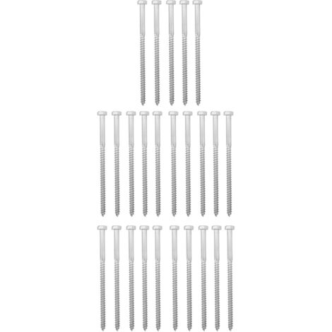 Vis à bois hexagonale autotaraudeuse à demi-filetage en acier inoxydable 304, M8 x 150 mm (1/5)