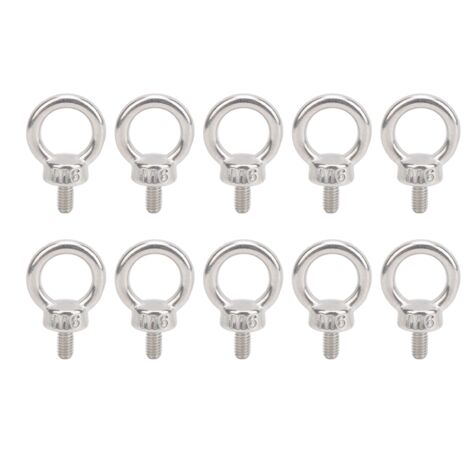Lot de 10 boulons à œillet de levage M6 en acier inoxydable 304 - Accessoires de fixation (1/5)