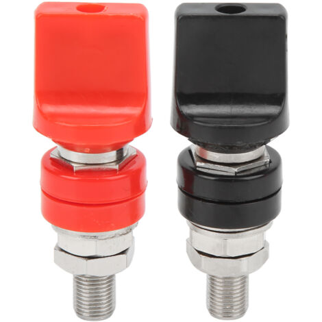 Borne de raccordement en laiton de 4 mm, filetage M10, borne de puissance haute intensité avec capuchon plat. (1/5)