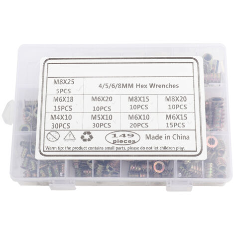 149 écrous à sertir en zinc coloré pour meubles, filetage mâle/femelle M4/M5/M6/M8 (1/5)