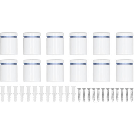 Lot de 12 clous publicitaires décoratifs anti-rayures pour fixation murale en verre, acrylique ou bois (25 x 30 mm). (1/5)