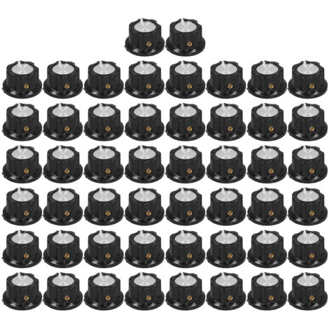 50 boutons de potentiomètre de rechange en plastique technique avec noyau en laiton, 20 mm, BEMA02 (1/5)