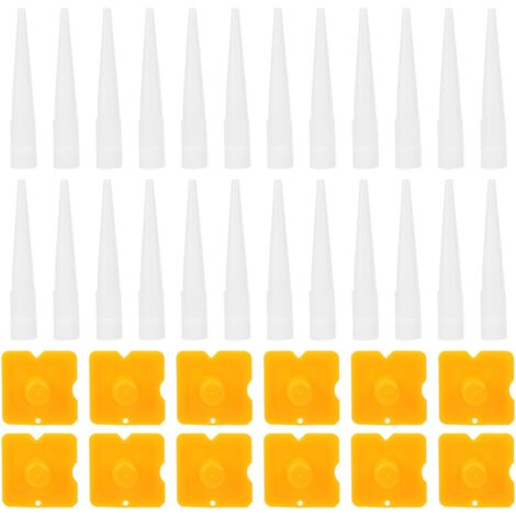 Ensemble de 36 outils de finition pour calfeutrage, comprenant des embouts de colle et des capuchons d'étanchéité pour portes, fenêtres, salle de bain et cuisine. (1/5)
