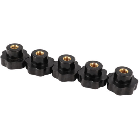 Poignée à molette Laiton Dia M10 fil Fem Insert Set 10 Noir