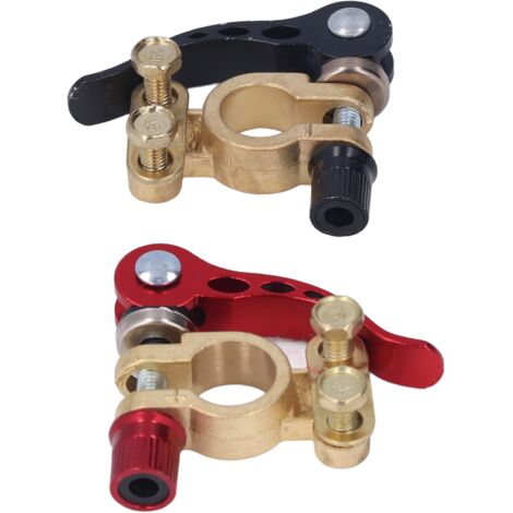 Lot De 2 Bornes De Batterie 4 Voies 12V - Rouge/noir - Universel Voiture Bateau - Outil Inclus