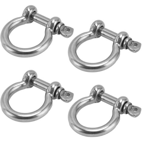 Boucle d'anneau en D de kayak en acier inoxydable 6 pièces pour bateau