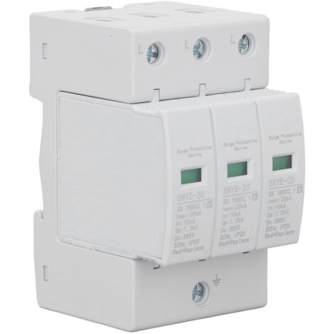 Parafoudre 20 kA, protection contre les surtensions, réponse rapide, capacité de charge élevée, protecteur de tension domestique triphasé 385 V (1/5)