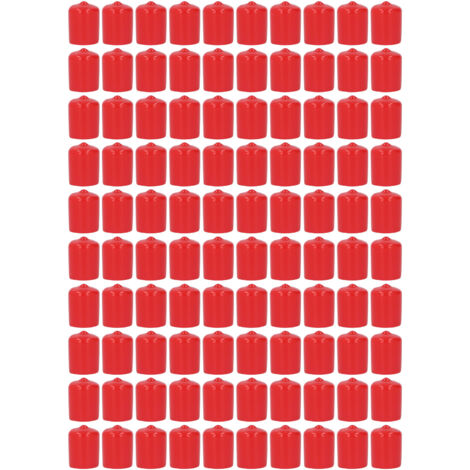 100 Embouts De Vis Ronds Et Flexibles En PVC Ignifugé, Rouges, De 18 Mm