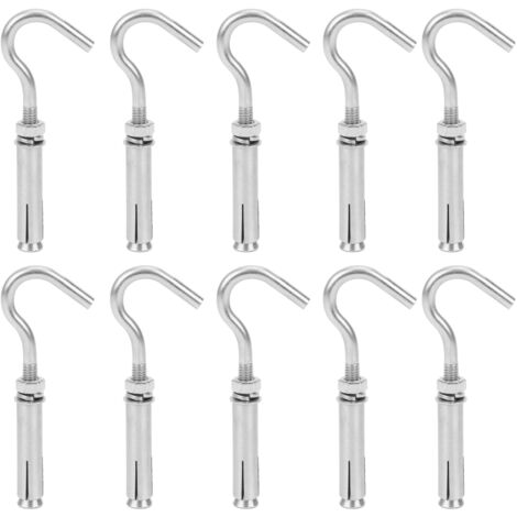 Lot de 10 crochets à expansion en acier inoxydable 304 pour fixation murale en béton et brique M6 (1/5)