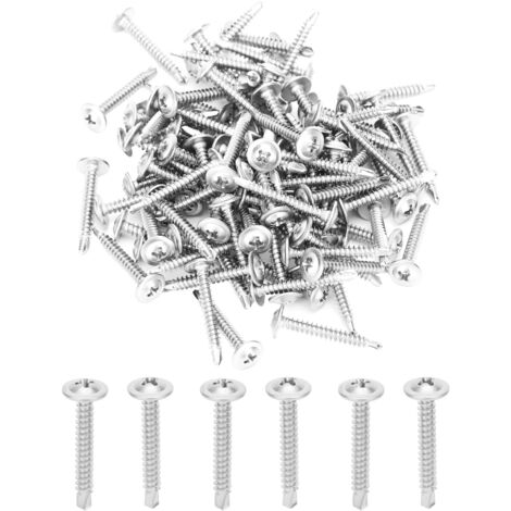 Kit de 500 vis autotaraudeuses cruciformes M4,2 x 32 mm en acier inoxydable 410 (1/5)