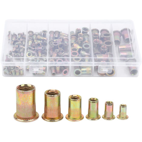 Kit de 150 écrous à sertir en alliage de zinc M3 M4 M5 M6 M8 M10 - Accessoires de quincaillerie (1/5)