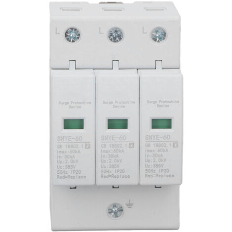 Boîtier de distribution blanc avec protection contre les surtensions IP20, boîtier de jonction simple et sûr, parafoudre 60 kA triphasé 385 V (1/5)