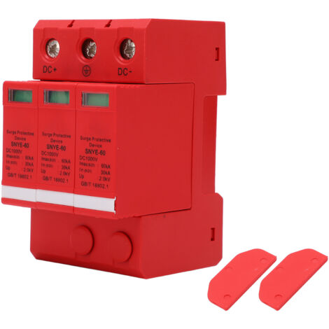 Dispositif de protection contre les surtensions, disjoncteur photovoltaïque, protection DC1000V 60KA, boîtier de distribution, alimentation orange-rouge triphasée (1/5)